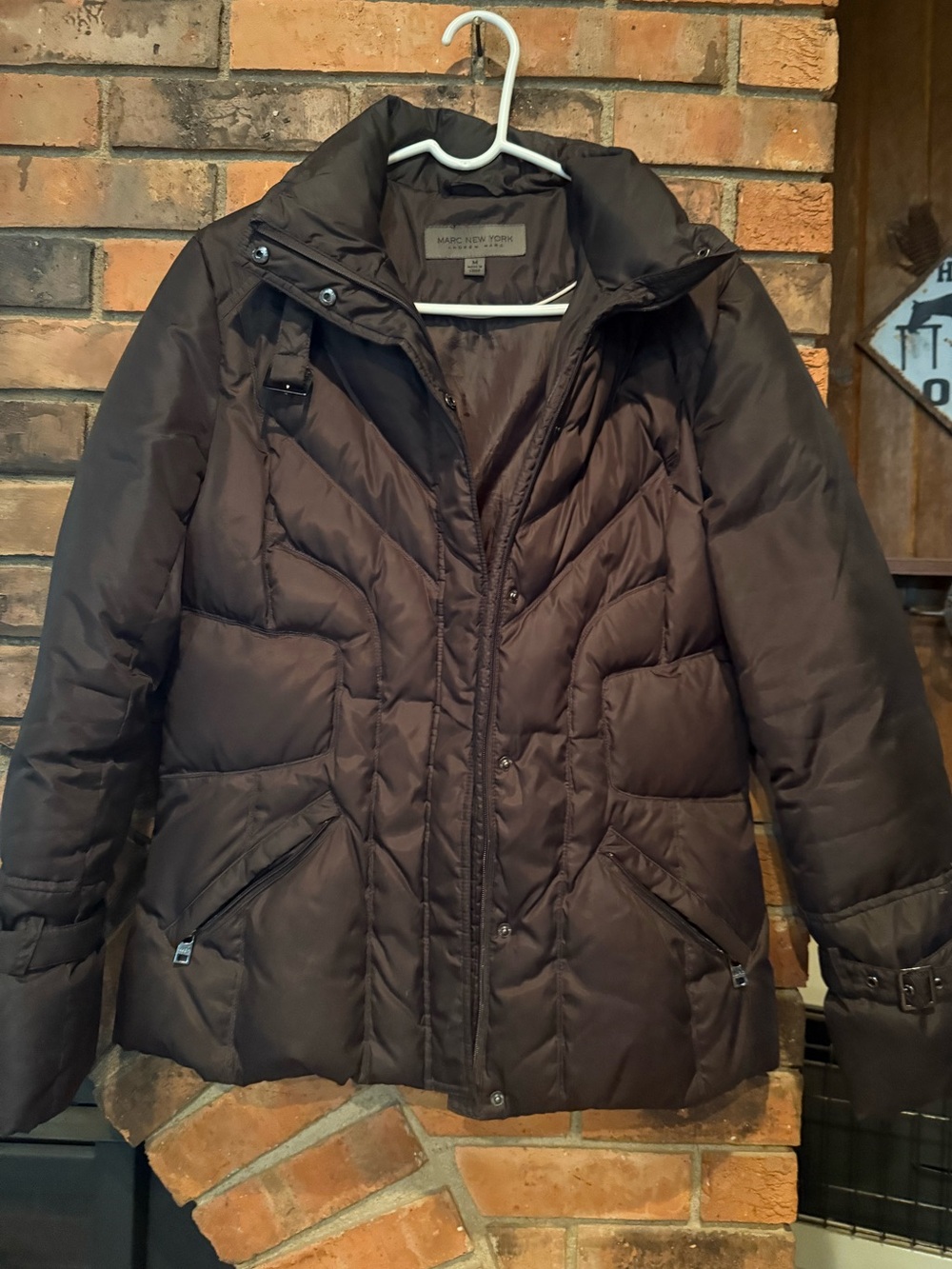 Marc New York Brown Quilted DOWN Puffer Jacket - Women MEDIUM new without tags